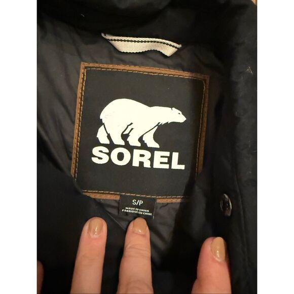 Sorel Black Conquest Carly Down Quilted Asymmetric Zip Puffer Moto Jacket Small - Picture 4 of 6